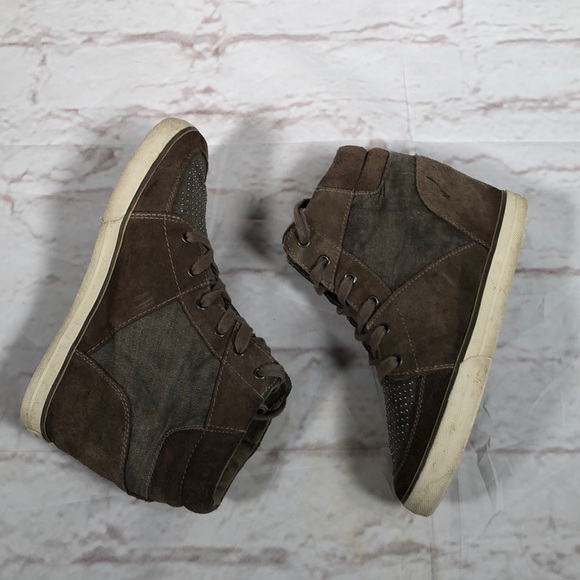 American Eagle Outfitters high top wedge sneakers. Green gray color. Size 9 - Picture 3 of 8